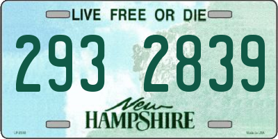 NH license plate 2932839