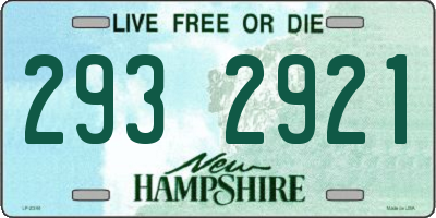 NH license plate 2932921