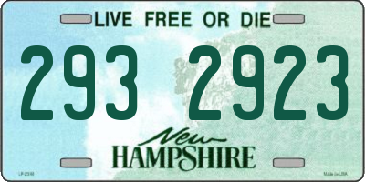 NH license plate 2932923