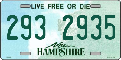 NH license plate 2932935
