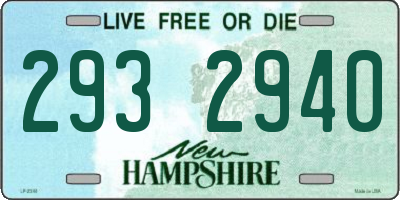 NH license plate 2932940