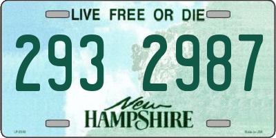 NH license plate 2932987