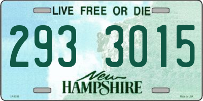 NH license plate 2933015