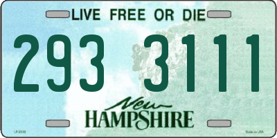 NH license plate 2933111