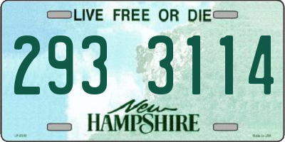 NH license plate 2933114