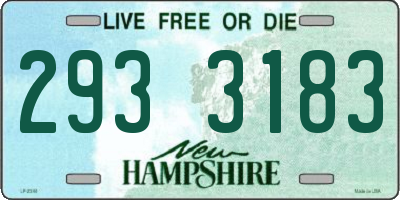 NH license plate 2933183