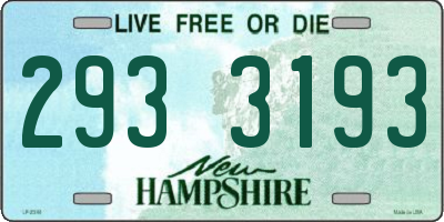 NH license plate 2933193
