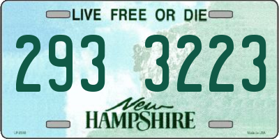 NH license plate 2933223