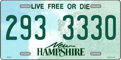 NH license plate 2933330