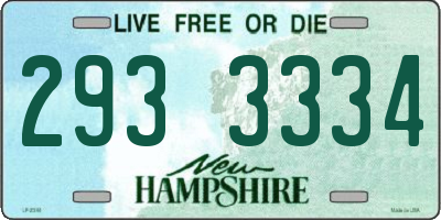 NH license plate 2933334