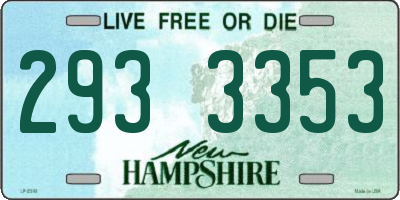 NH license plate 2933353