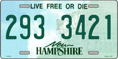 NH license plate 2933421