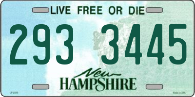 NH license plate 2933445