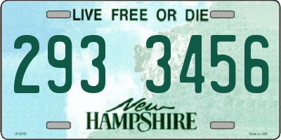 NH license plate 2933456