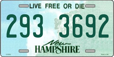 NH license plate 2933692