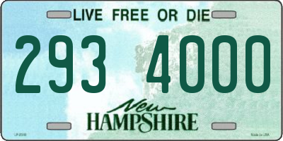 NH license plate 2934000
