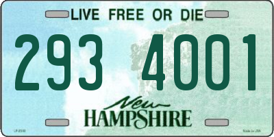 NH license plate 2934001