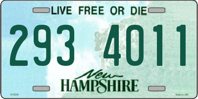 NH license plate 2934011