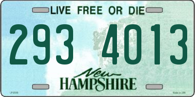 NH license plate 2934013