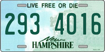 NH license plate 2934016