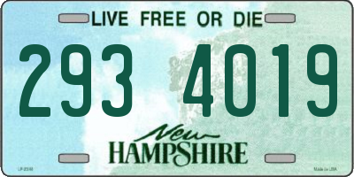 NH license plate 2934019