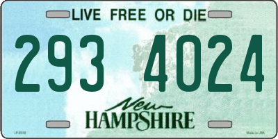 NH license plate 2934024