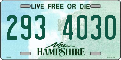 NH license plate 2934030