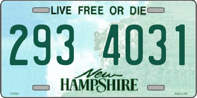 NH license plate 2934031