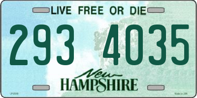 NH license plate 2934035
