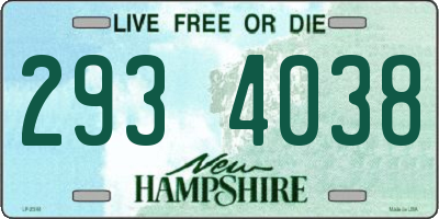 NH license plate 2934038