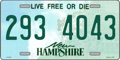 NH license plate 2934043