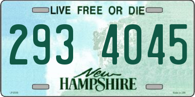 NH license plate 2934045