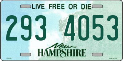NH license plate 2934053