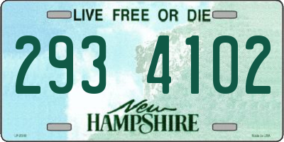 NH license plate 2934102
