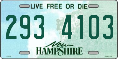 NH license plate 2934103