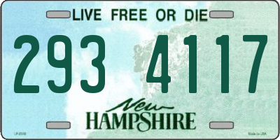 NH license plate 2934117