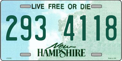 NH license plate 2934118