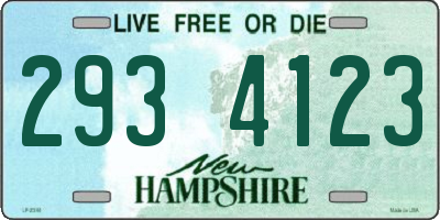 NH license plate 2934123