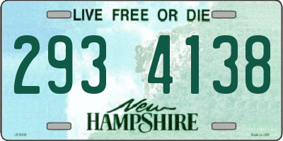 NH license plate 2934138