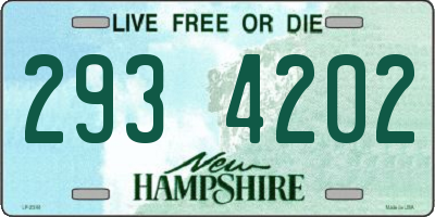 NH license plate 2934202