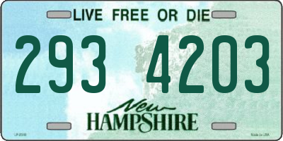 NH license plate 2934203