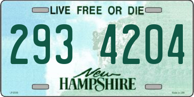 NH license plate 2934204