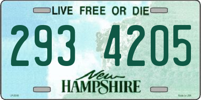 NH license plate 2934205