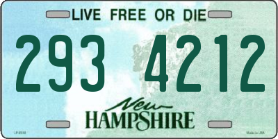 NH license plate 2934212