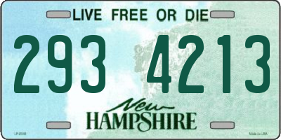NH license plate 2934213