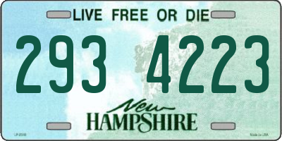 NH license plate 2934223