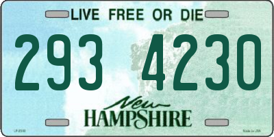 NH license plate 2934230