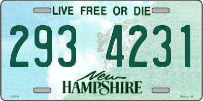 NH license plate 2934231