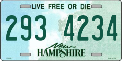 NH license plate 2934234