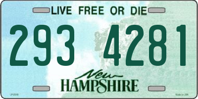 NH license plate 2934281